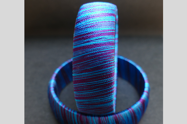 Silk thread double colour wrapped bangles
